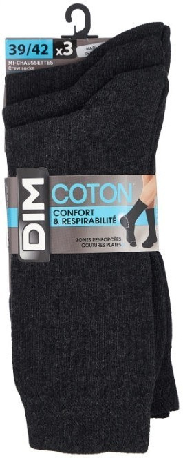 Набор мужских носков DIM Basic Cotton (3 пары) (Антрацит) фото 2