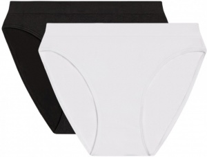 Набор женских трусов-слипов DIM Les Pockets (2 шт) (Черный/Белый)