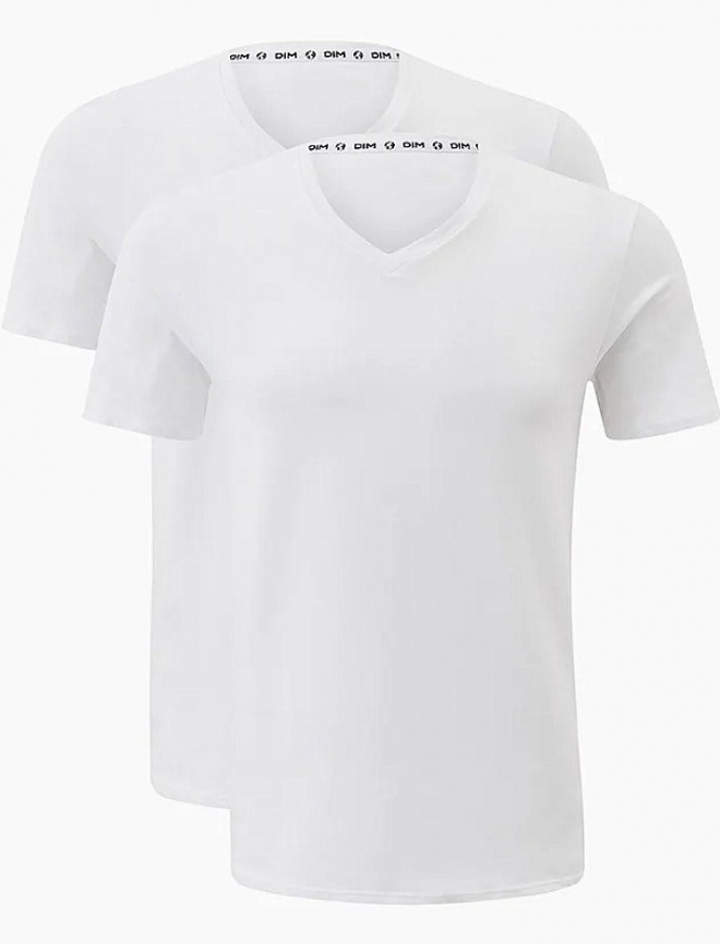 Набор мужских футболок DIM Green (2шт) (Белый/Белый) фото 1