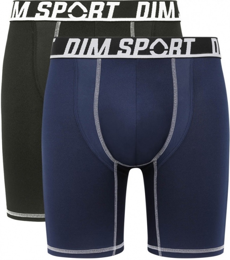 Набор мужских трусов-боксеров DIM Sport (2 шт) (Черный/Синий) фото 1