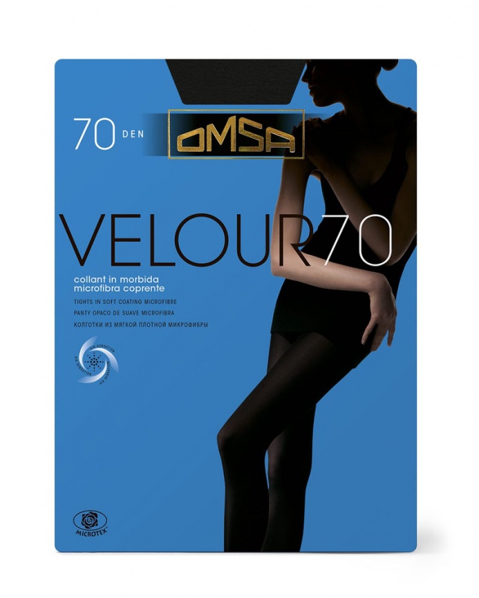 Колготки OMSA Velour 70 (Blu Tropicale) фото 3