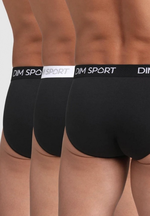 Набор мужских трусов-слипов DIM Sport (3шт) (Черный) фото 3