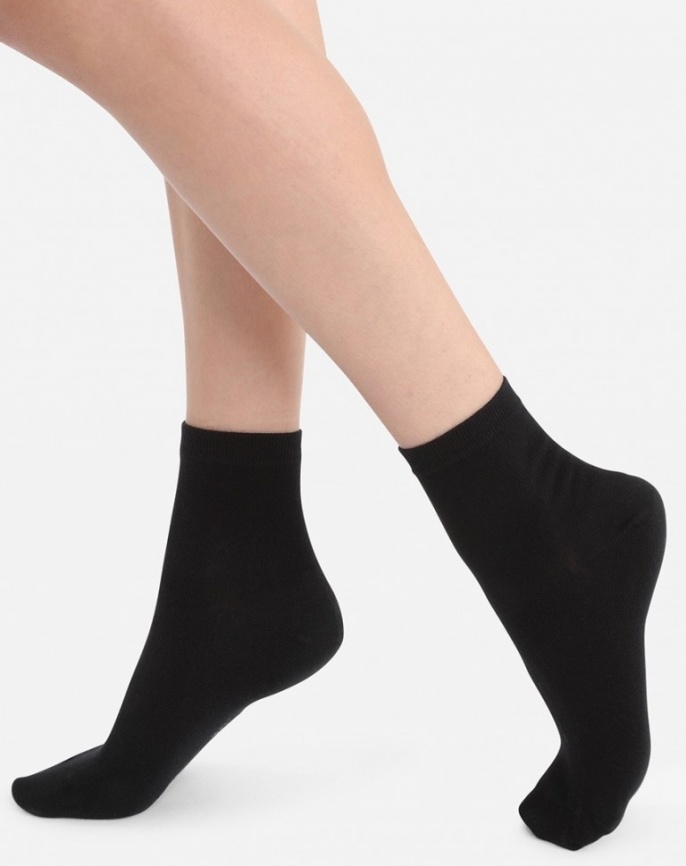 Набор женских носков DIM Basic Cotton (2 пары) (Черный/Черный) фото 1