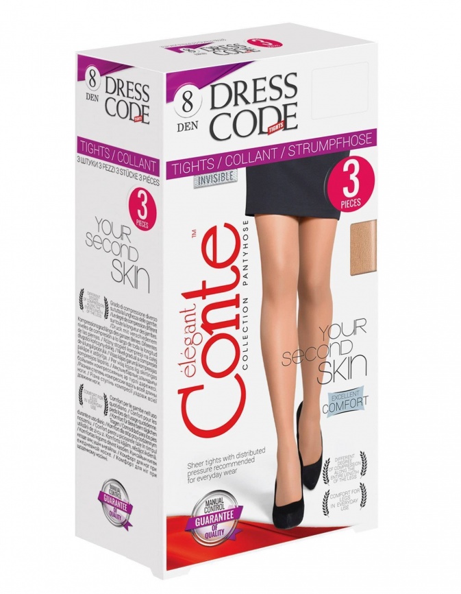 Колготки CONTE Dress code 8 (3 пары) (Bronz) фото 3