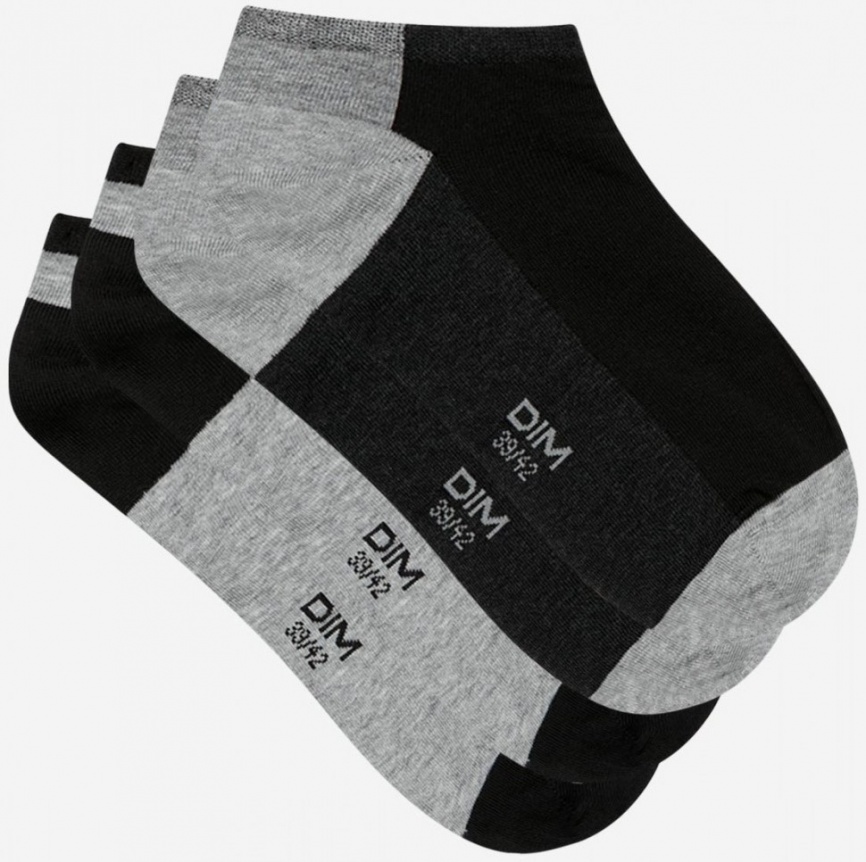 Набор мужских носков DIM Cotton Style (2 пары) (Черный/Светлый Вереск) фото 2
