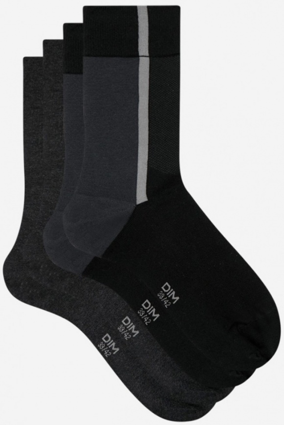 Набор мужских носков DIM Cotton Style (2 пары) (Черный/Антрацит) фото 2