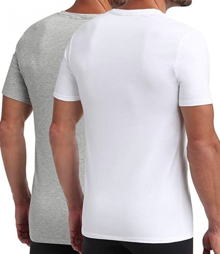 Набор мужских футболок DIM Green Bio Ecosmart (2шт) (Белый/Серый) фото 3