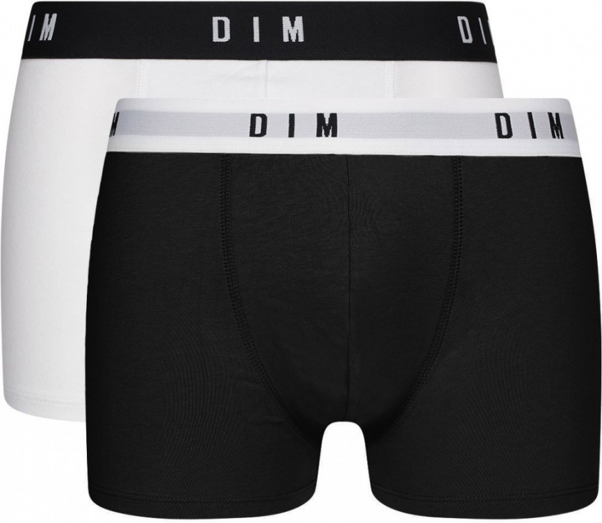 Набор мужских трусов-боксеров DIM Originals (2 шт) (Черный/Белый) фото 1