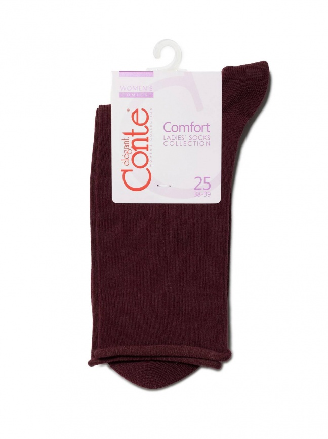 Женские носки CONTE Comfort (Темно-бордовый) фото 3