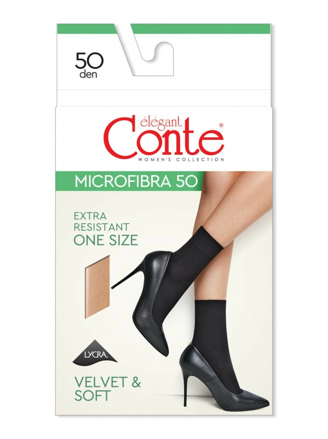 Женские носки CONTE Microfibra 50 (Nero) фото 2
