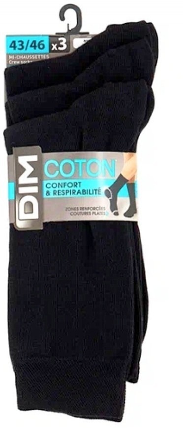 Набор мужских носков DIM Basic Cotton (3 пары) (Черный) фото 2