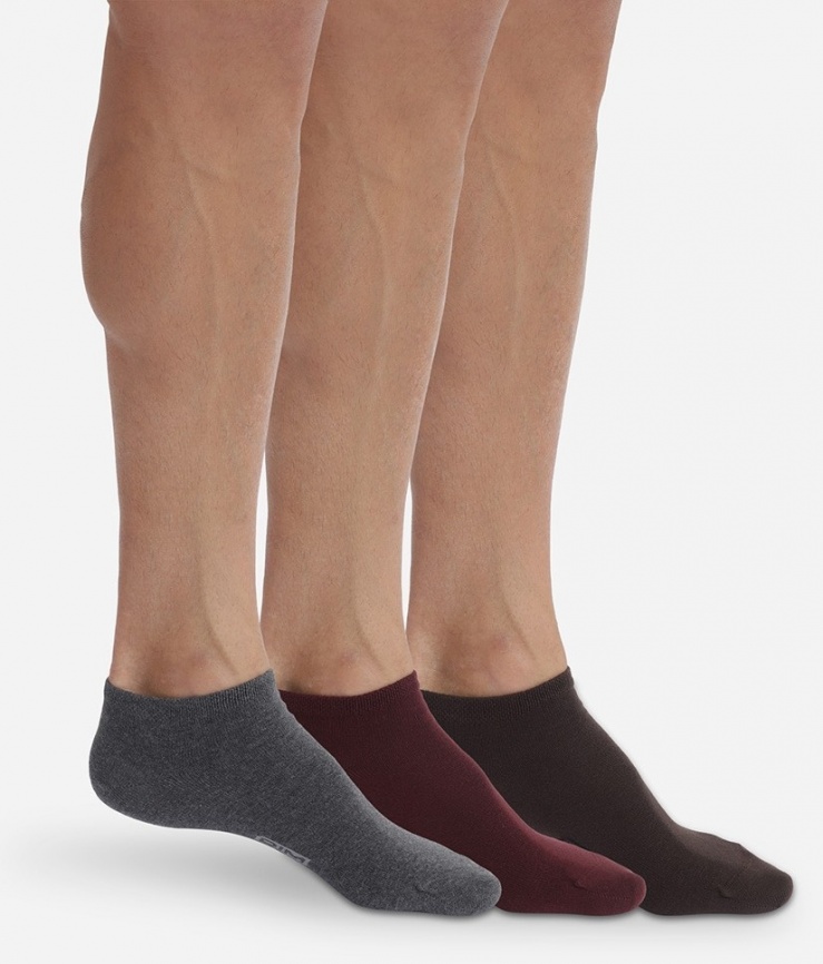 Набор мужских носков DIM Basic Cotton (3 пары) (Бордовый/Серый/Коричневый) фото 1