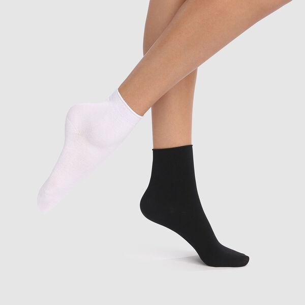 Набор женских носков DIM Modal (2 пары) (Черный/Белый) фото 1