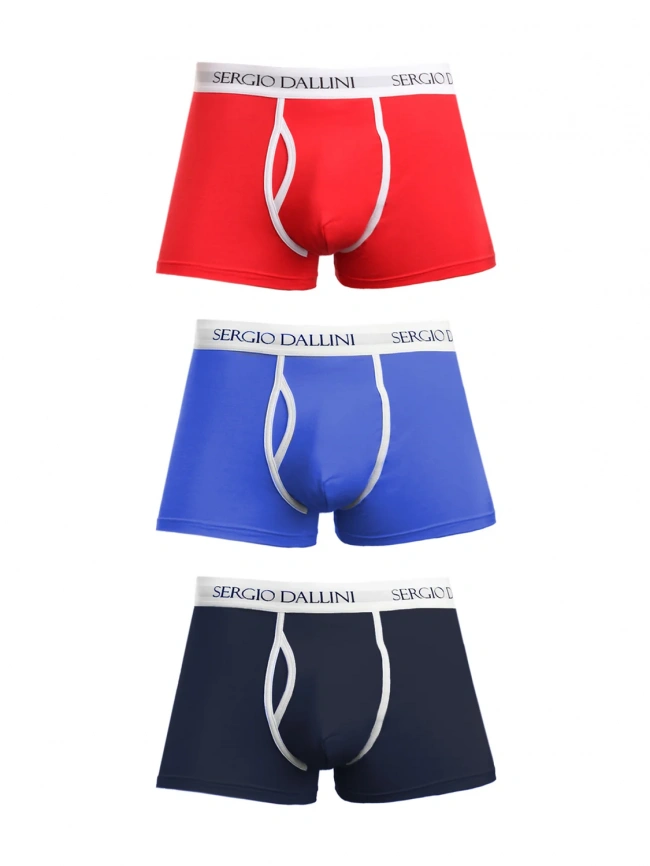 Набор мужских трусов-боксеров SERGIO DALLINI (Красный/Синий/Темно-синий) фото 1