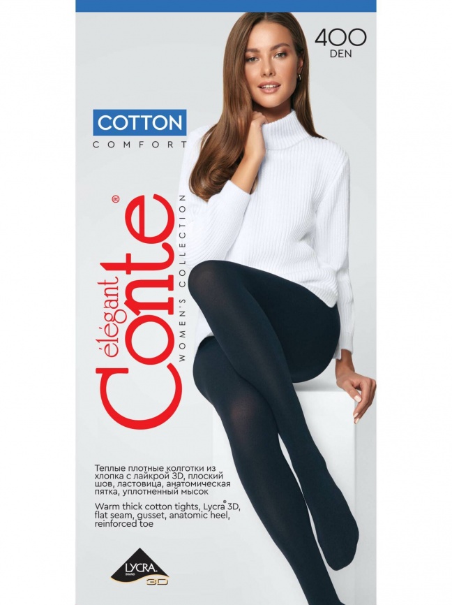 Колготки CONTE Cotton 400 (Nero) фото 3