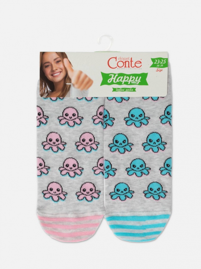 Женские носки CONTE Happy (Светло-серый) фото 4