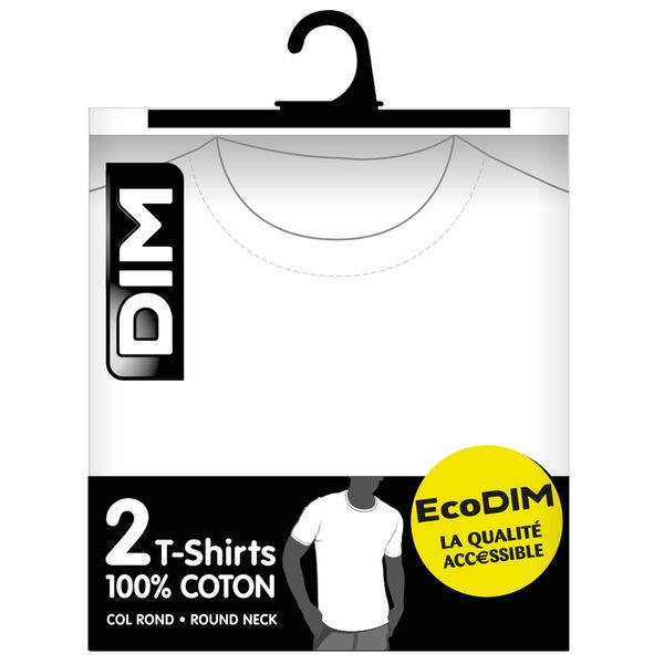 Набор мужских футболок DIM EcoDIM (2шт) (Белый) фото 3