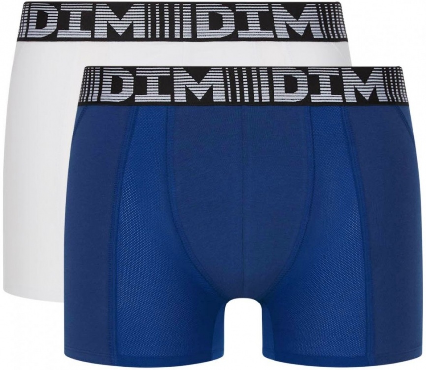 Набор мужских трусов-боксеров DIM 3D Flex Air (2шт) (Синий/Белый) фото 1