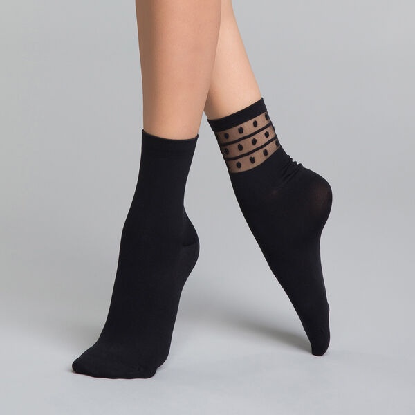 Набор женских носков DIM Skin Fancy (2 пары) (Черный) фото 1