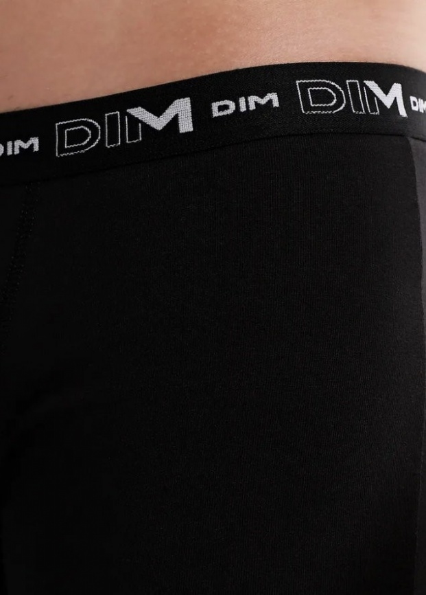 Набор мужских трусов-боксеров DIM Cotton Stretch (2шт) (Черный/Черный) фото 4